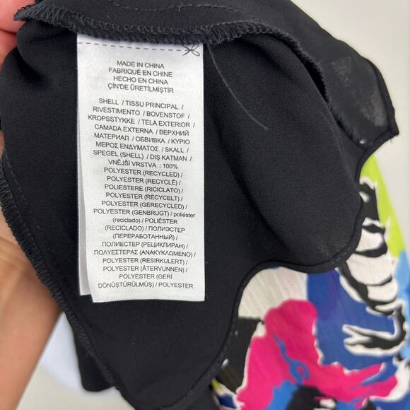 Ralph Lauren One Shoulder Floral Dress Asymmetric Chiffon Women’s 4 Gardencore - Picture 6 of 6